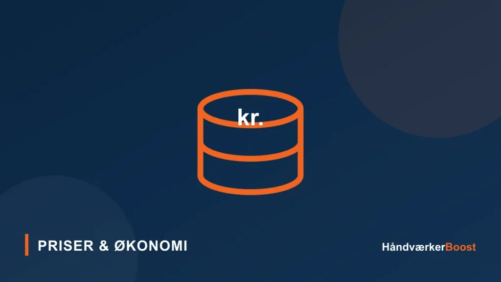 Stak af mønter med teksten kr., der symboliserer, hvad en hjemmeside koster